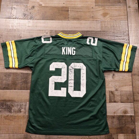 NFL Pro Line Packers King #20 Jersey Men’s L Green Vintage Distressed Football - Picture 10 of 11